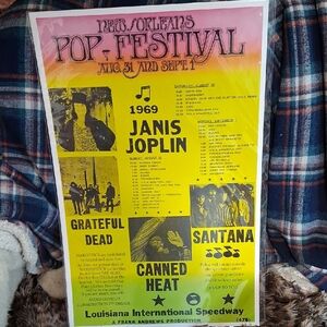 New Orleans Pop Festival 1969 Poster - Yellow and Pink